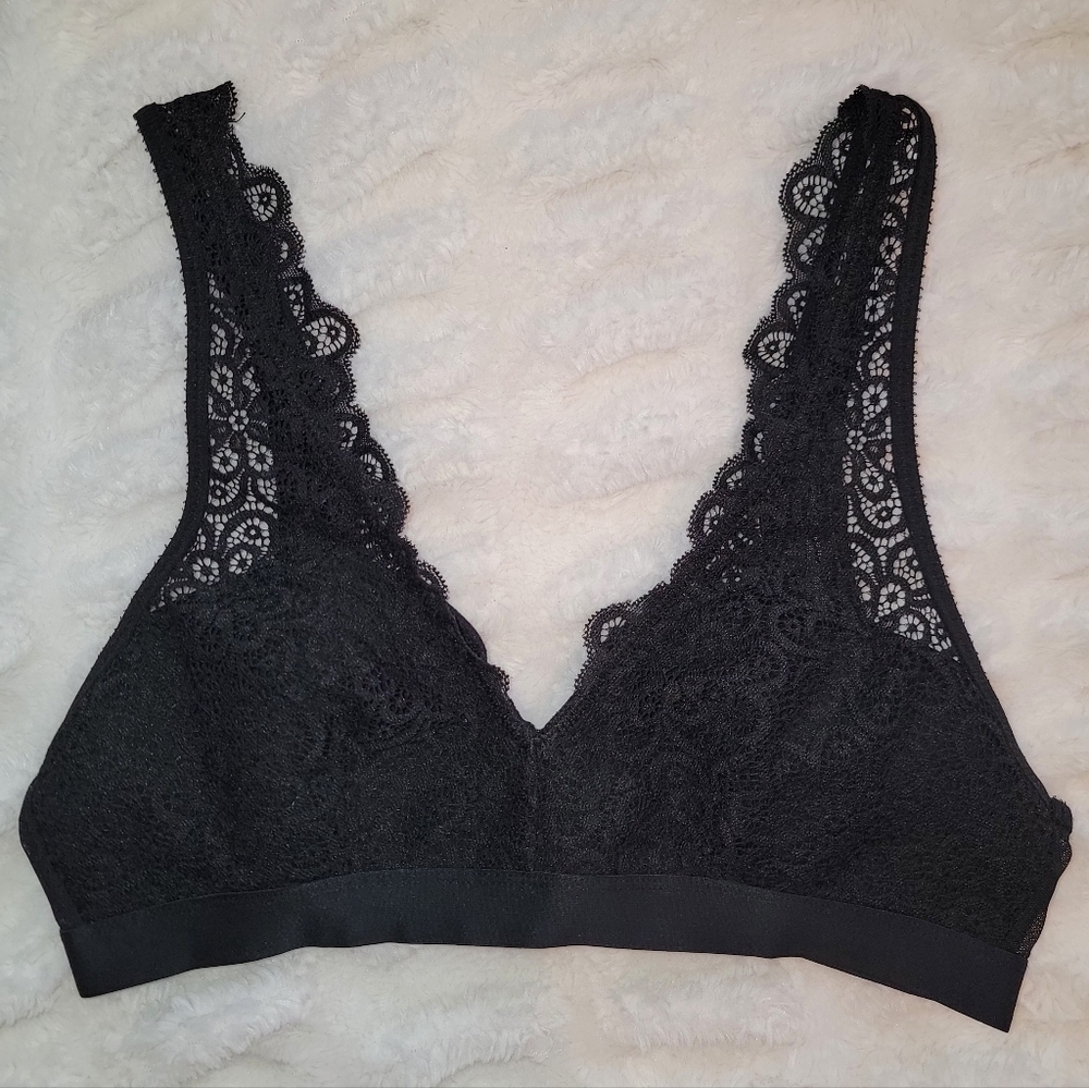 aerie Black Lace Wireless Bralette